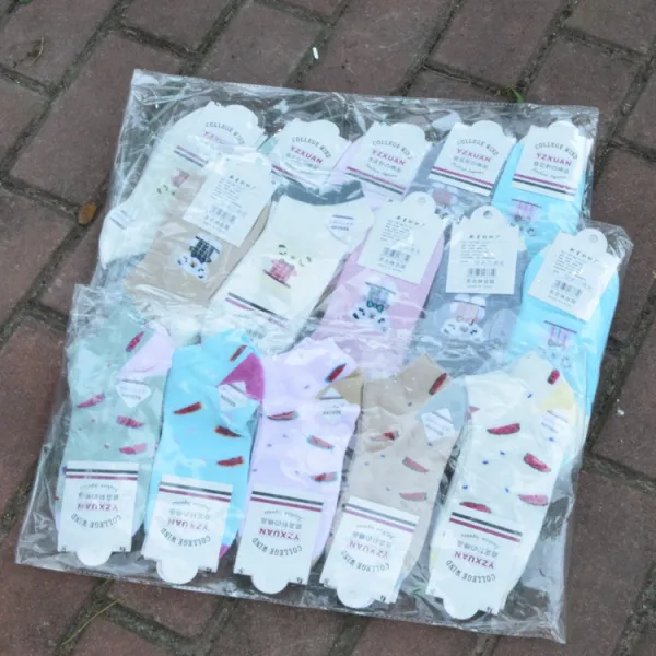 엘시아 여성 단목 솔리드 무지 수박 면양말 발목양말 로퍼 봄 여름 타입 북동면 x10개