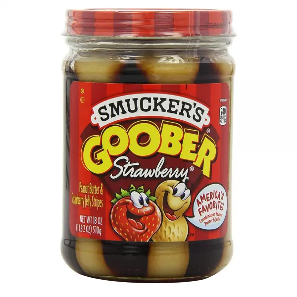 스머커즈 구버 피넛 버터 딸기 젤리 스트라이프 510g 6팩 Smucker's Goober Strawberry