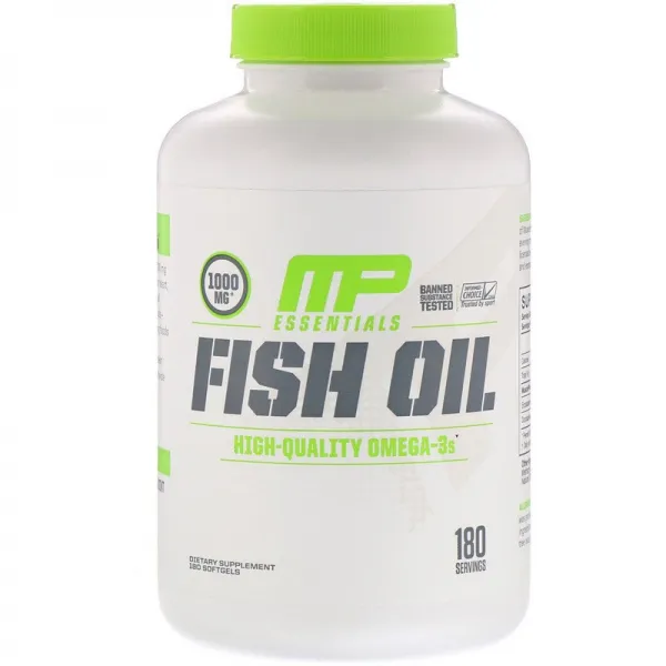 머슬 팜 MusclePharm 에센셜스 피시 오일 180 소프트젤, 180개, 1개