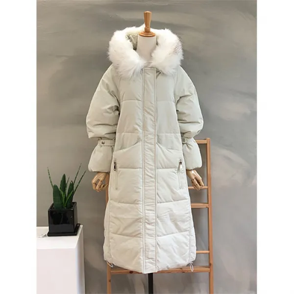 행복한여자 신상무배 여성스러운 스노우 기획 A라인 롱 패딩 점퍼