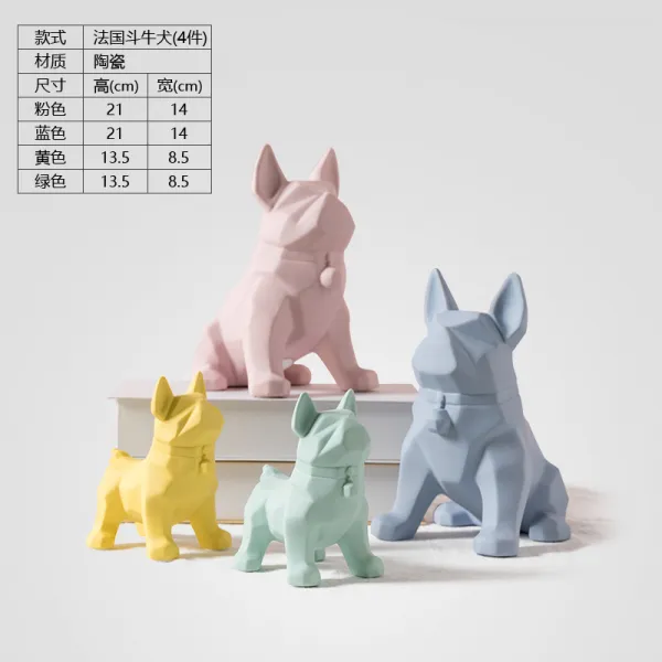 코끼리상 장식품 춤추는꽃인형 황금코끼리 세라믹장식, 포 피스 프렌치 파이팅 독