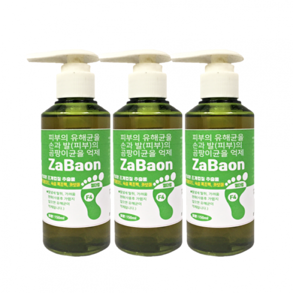 조은팜 Zabaon F4 (150ml) 조개껍질추출물100%원료 (습진 가려움 악성체취 완화), 3개