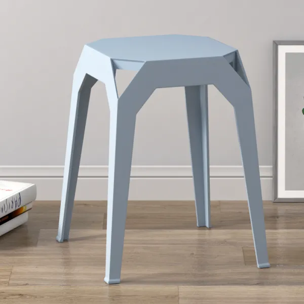 Mar.23 74번 가후 플라스틱 걸상 가정용 하이 벤치 하이 벤치 심플 레스토랑 식탁 거실 등단z 두 껍 게. 하늘색.