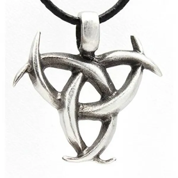 땜 납 세 번 문 여신 이교도 펜던트 가죽 목걸이 Trilogy Jewelry/8000560