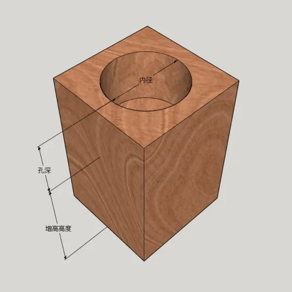 발통 가구 다리 받침 사각바 원형홈 키 높이 맞춤형 지지대, AX
