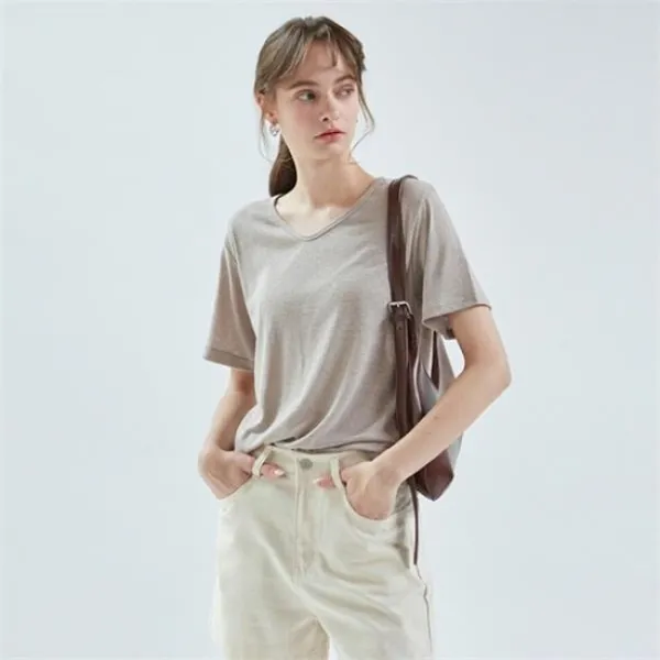 [7월3일금 예약발송] [닉앤니콜] NATURAL LINEN HALF TEE_MOCHA[A]