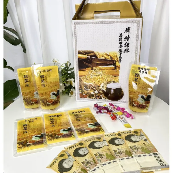 한약 용돈박스 현금 플렉스 선물 (30장 지폐 봉투) 메세지 서프라이즈 이벤트, 한약 박스, 2번 생신버전, 엄근진