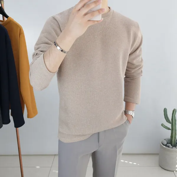 10컬러 봄 라운드 니트 M~5XL 빅사이즈 남자 티셔츠 남녀공용