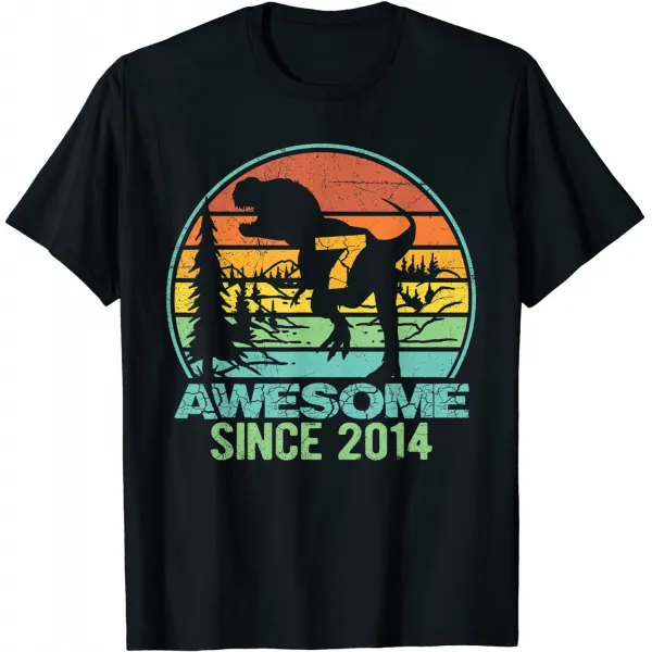 브랜드없음 2014년부터 굉장하다 7th Birthday Dinosaur 7 Year Old Boy Kids T Shirt