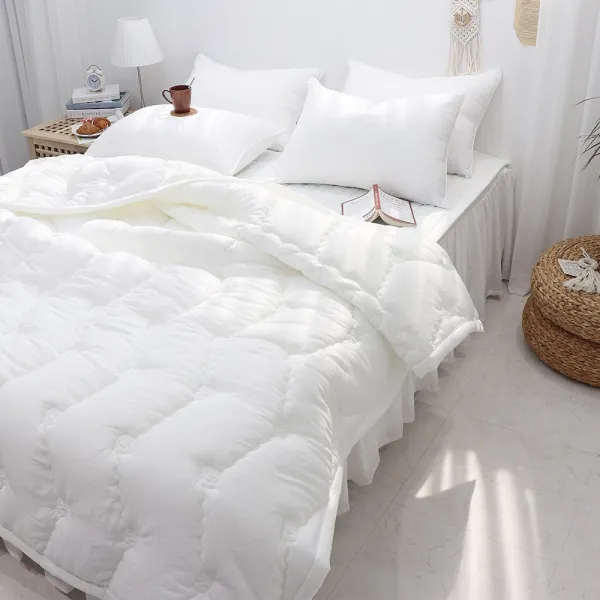 이즈베딩 마이크로 렌징 모달 로즈 지그재그 퀄팅 간절기 차렵이불 (SS/Q), 화이트