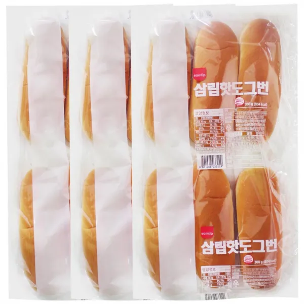 삼립 핫도그빵 3봉 (총 18개입), 1세트, 50g