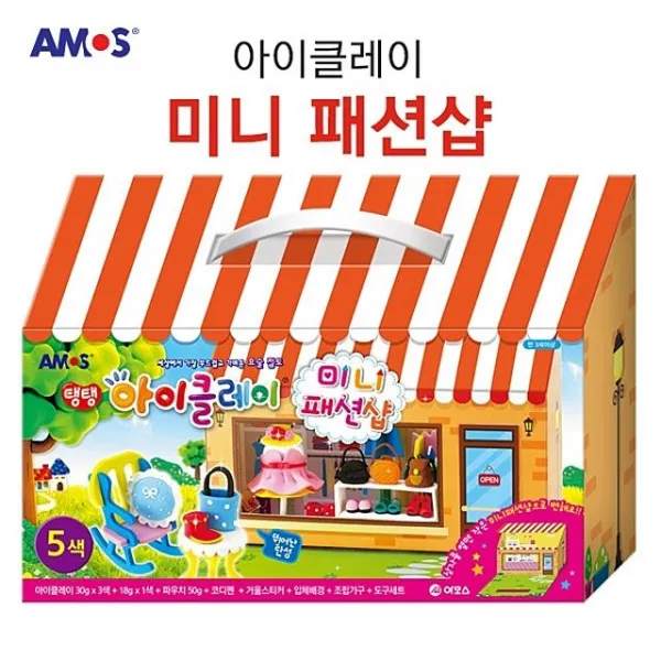 실용_ b1q_W06774F 도우 클레이 아모스 탱탱 아이클레이 미니 패션샵_빛_ 찰흙 공작완구 점토놀이