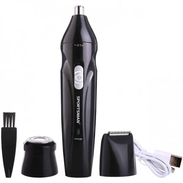 3 in 1 USB 충전식 코 귀 헤어 트리머 전기 수염 구레나룻 겨드랑이 헤어 클리퍼 면도기 면도기 리무버, 단일상품, 단일상품