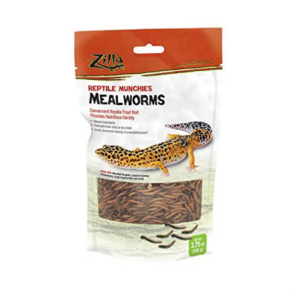 Zilla Reptile Food Munchies Mealworm 3.75-Ounce 질라 파충류 음식 맹독 고기 Mealworm 106.3g, 1