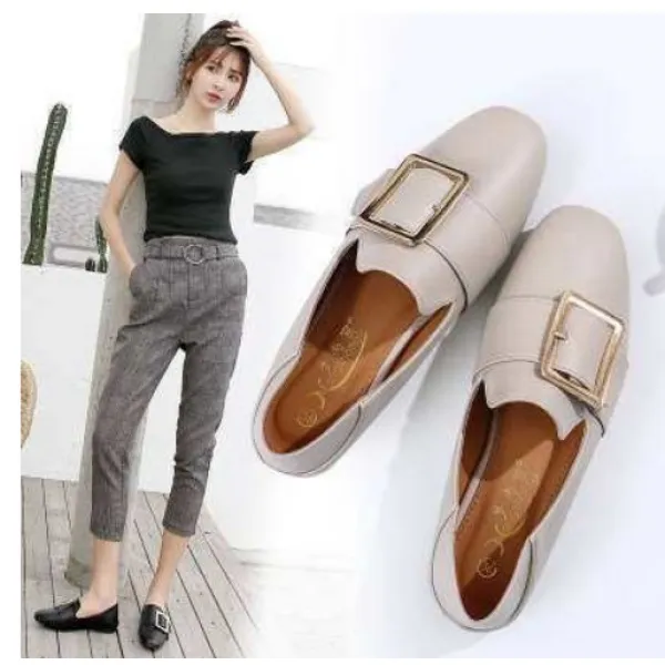 가벼운 낮은굽 플랫 워커 발안아픈 통굽 플렛 슈즈