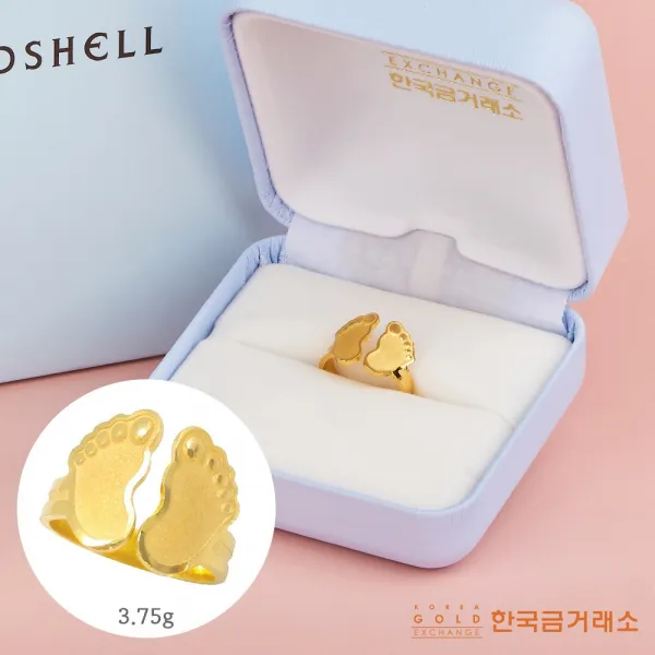 한국금거래소 순금 아기발바닥 돌반지 3.75g