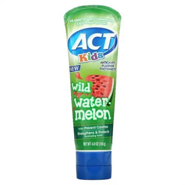 Act Kids Anticavity Fluoride 치약 와일드 야생 Watermelon 4.6 oz (130 g), 단일상품