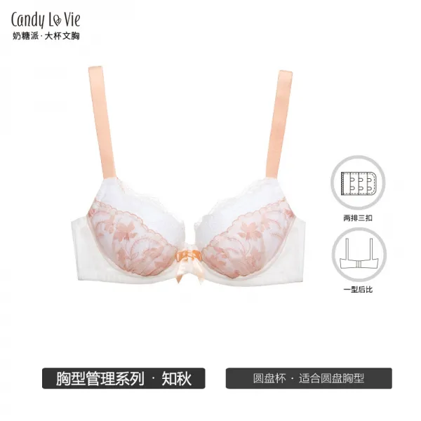 차이나차차 가을내의 젖당파 빅 컵 자수 이지 볼륨업 얇은 배기 측수함 안정 용량 대흉 속옷