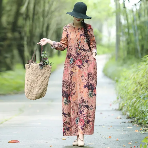 명화 디자인 고급 원단 쉬폰 원피스 아임심플