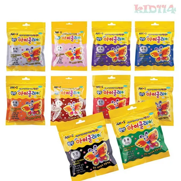 채은마트 아모스 아이클레이 50g 파우치 10종세트문구 사무 미술재료 찰흙 점토