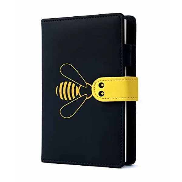Lock Pocket Journal Cute Leather Mini Notebook for Girl A6 Re/238947