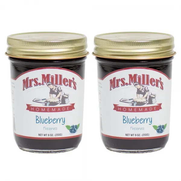 미세스 밀러 Mrs Millers 미세스밀러 무설탕 블루베리 잼 255g 2팩, 2병