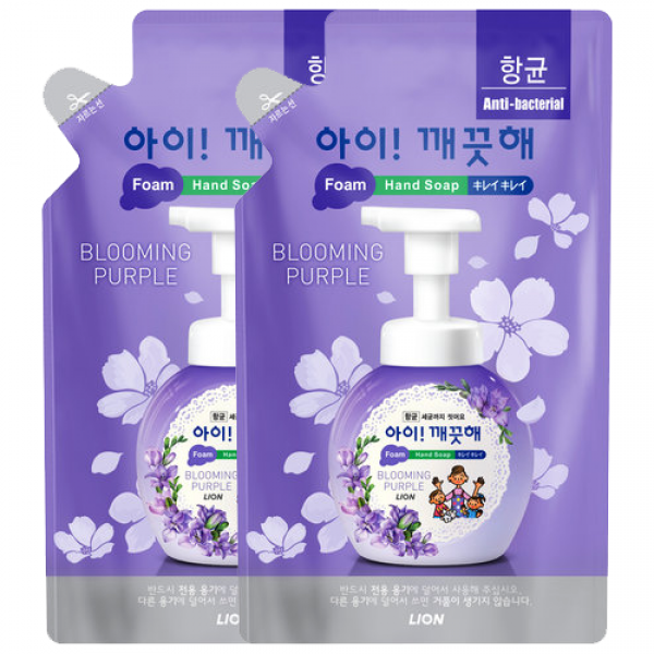 아이깨끗해 핸드워시 리필 블루밍퍼플, 200ml, 2개