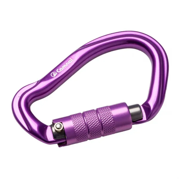 STK23KN 등산 Carabiner 등산 D 형 금속 클립, 자주색 자동 잠금