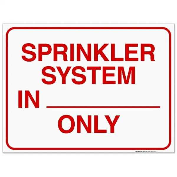 Sprinkler 시스템은 상징적 인 화재 안전 표지판 18x24 인치 160 Mil 두꺼운 골판지 플라스틱 미국에서 제 Corrugated Plastic 18x24 Corrugated Plastic 18x24