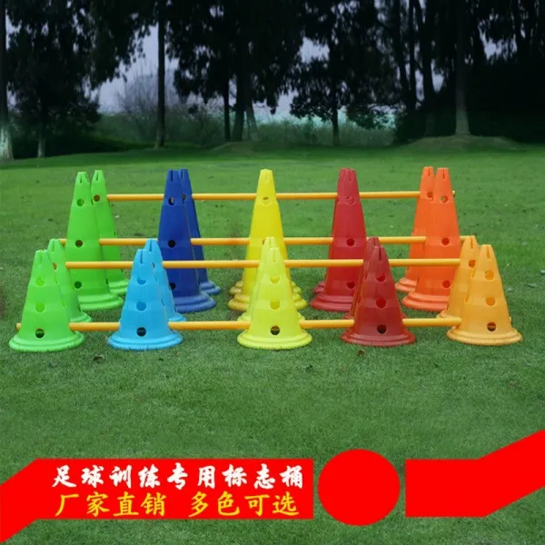 차이글로벌샵 허들콘 축구 트레이닝 3050CM 있음 공보탑 바리케이드 허들바 눈편통 장애 봉 둥근 밑창, 50cm 둥근 밑창 있음 공 그린