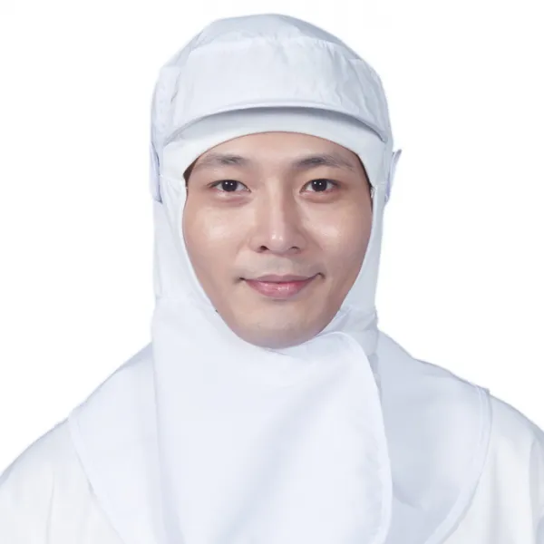 CA42 양옆 마스크걸이 위생모 어깨 덮개 스판 캡 청결, CA42_흰색