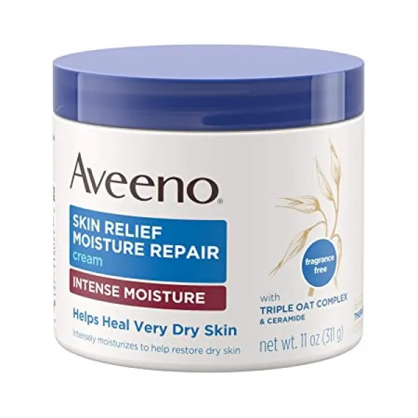 Aveeno 피부 완화 트리플 오트 콤플렉스 세라마이드 및 리치 완화제 스테로이드 및 무향 보습 바디 크림, 상세 설명 참조0