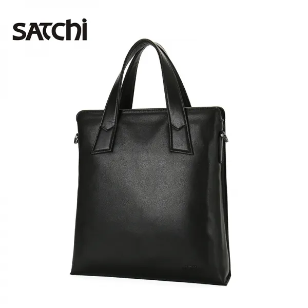 satchi 샤 질주하다 핸드백 가죽 비즈니스 와 일 드 카드 여 격년제 로 바 오 터 우 층 공문 층 소가죽 단 어깨 숄 더 크 로 스 레저 직립 종 남성 용 가방 수 폭죽 을 터 뜨 리 며 A4 용지 검은색 이다(483)