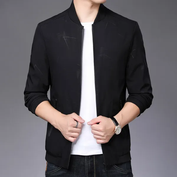 Okseller1 캐주얼 노멀 노카라 기본 자켓 슬림 데일리 배색