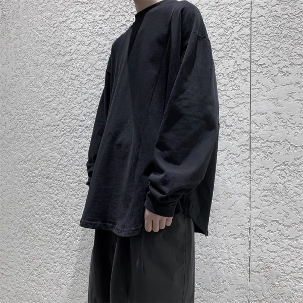 메이크머니 긴팔 이너셔츠 롱슬리브티 남자 이너티셔츠 와이드 루즈핏 안옷 유니폼 상의 국세 하이스트 하라쥬크 무드