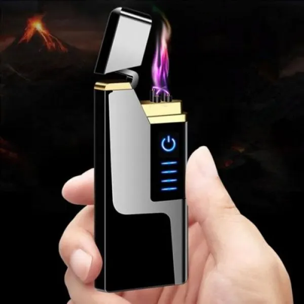 USB라이터 플리즈마 터보 터치 센서 점화 전기 라이터, SILVERBL06282