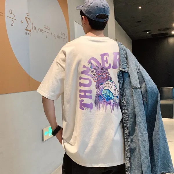 심쿵마켓 남성패션 루즈핏 캐릭터 반팔 티셔츠