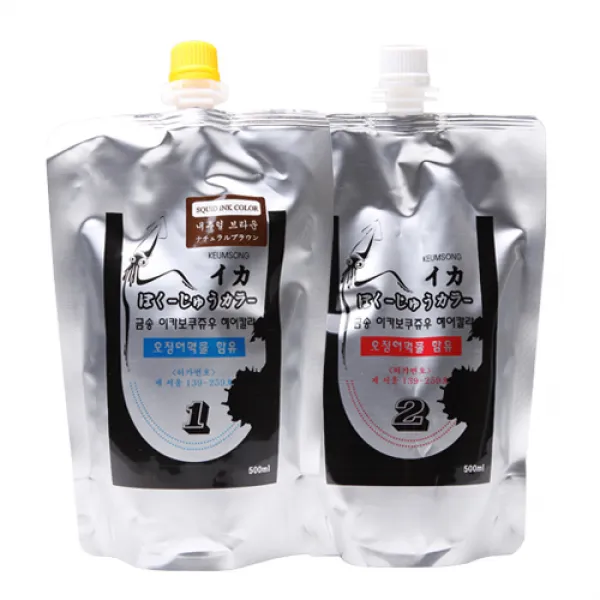 뉴겐 금송 이카보쿠쥬우 헤어컬러(오징어 먹물) 1제500ml+2제500ml, 1개, 블랙