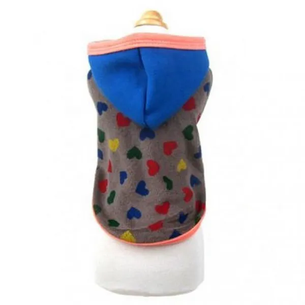 현주스토어 강아지후드티 하트 도트 후드티 그레이 L 1개 강아지 고양이