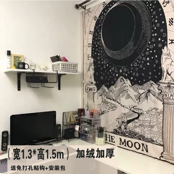 브리사닷컴 개성 민박 걸이 패브릭 에스닉 무드 홈실 흑백 계 헝겊 벽지 태피스트리 커피색상156성상스몰보내주6메터25헤드usb타입별