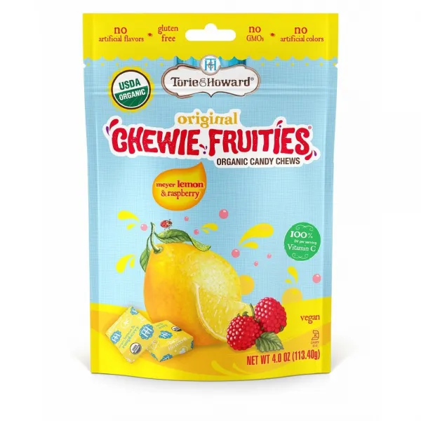 토리앤하워드 츄위 후르티 캔디 Chewie Fruities Organic Candy Lemon & Raspberry 4oz(113.4g) 4팩, 113.4g