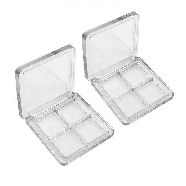 루로스 2PCS 빈 아이섀도 팔레트 DIY 리필 가능 플라스틱 4 그리드 서브 박스 아이 메이크업 컨테이너 소녀용 팰릿, 1개
