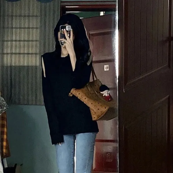 KORELAN 올 소금 달콤하다 바람 쿨하다 소금 계열 입다 걸치다 여성스럽다 젊다 튀기다 거리 보이다 직통 청바지 두 벌 세트