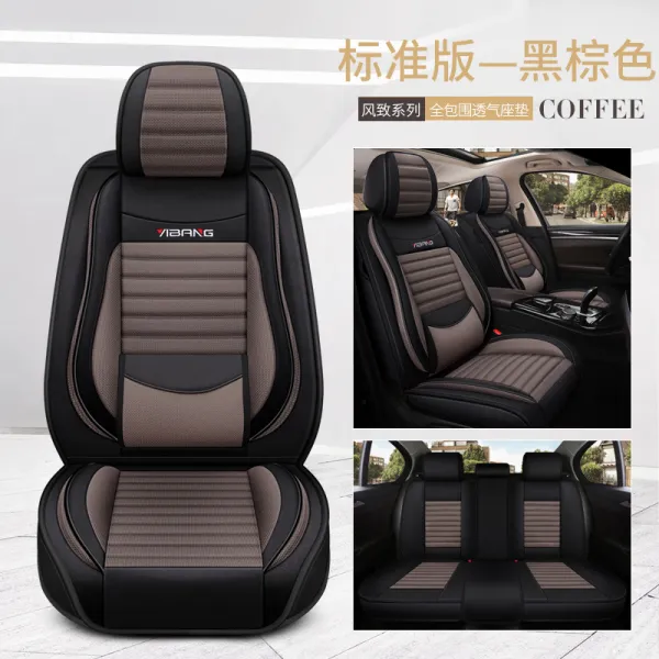 린넨 자동차 시트커버 2jeep 지프 자유 빛 24l 적용 시트 쿠션 사계절 매트리스 토탈백, 블랙 갈색 표준판