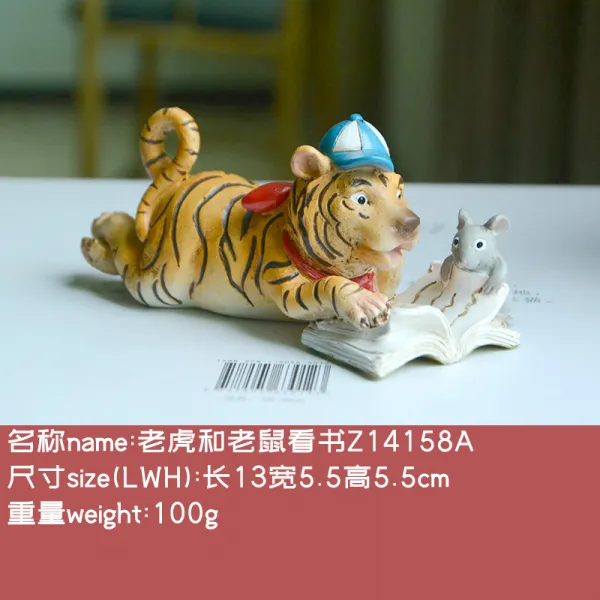 인터프라자 새해 쥐새끼 큐티 템 띠동갑 디어 미니 마이크로 경관 피규어 장식 선물 생일 발렌타인데이, 타이거 앤드 쥐엠엘비