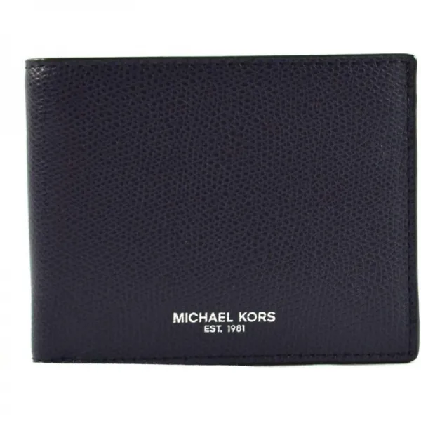 Michael Kors Warren Saffiano 가죽 남성 슬림 Billfold 지갑 (네이비)