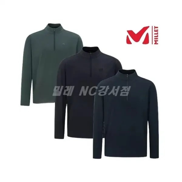 밀레 F/W 남자 가을 간절기 흡습속건이 뛰어난 기능성 소재로 편안하고 쾌적한 착용감! 가격도 착한 가성비 최고 남자 등산 집업 티셔츠