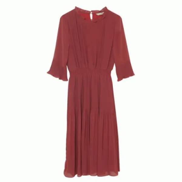  엔터식스 로엠 쉬폰 주름 원피스 7부 Rmow949rq3