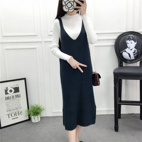 더펫 여성 겨울 니트 원피스