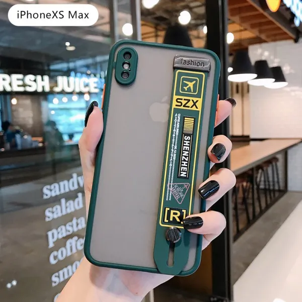 사과폰 X핸드폰케이스 풀팩토리 거울 머리 촉감 IPHONEX 핸드폰케이스 XS 개성 XR 항공권 라벨 I7P 손목밴드